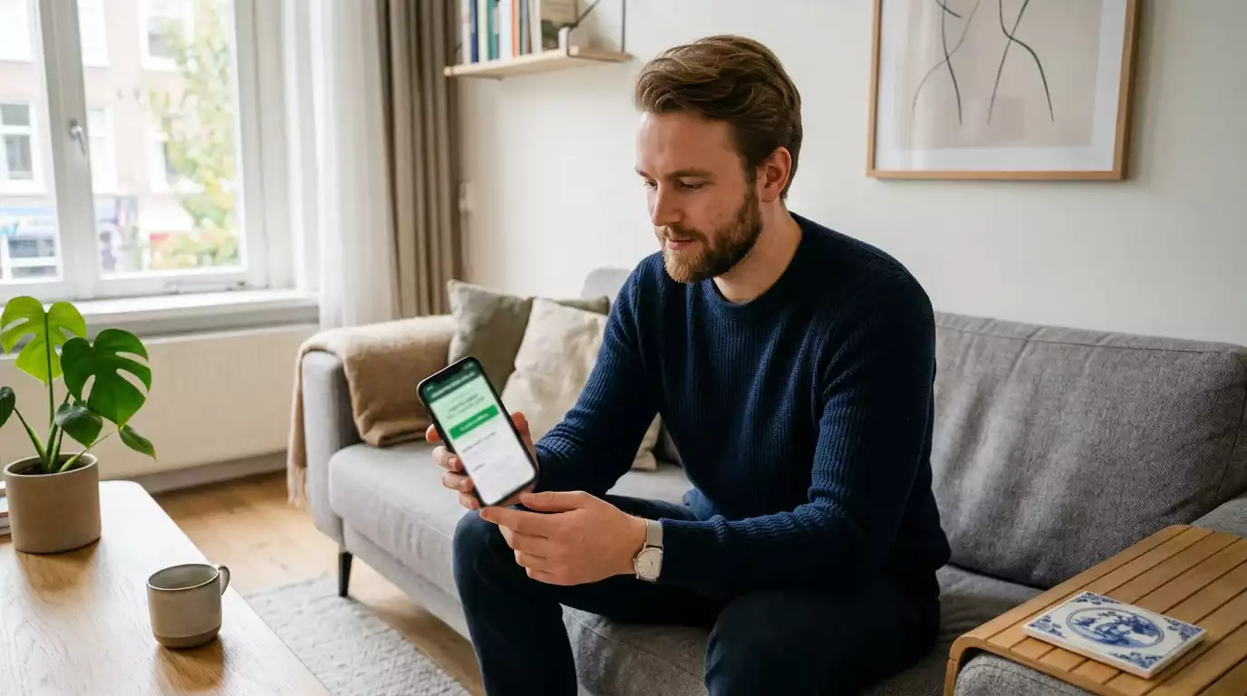 Persoon gebruikt smartphone voor legale sportweddenschappen